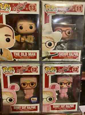 A Christmas Story Funko Pop Set 4-Bunny Suit Ralphie Flocked/normal + Nm