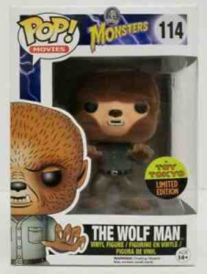 Funko Pop! Movie Monsters Toy Tokyo LE Flocked Wolfman #114 + Hard Stack