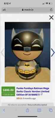 funko mega dorbz 1/30 Very Rare Batman. As Well As Blue Crown Large Funko.