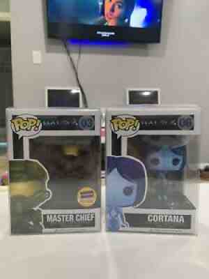 Gold Master Chief (Halo 4) (Blockbuster Exclusive w/ Sticker) & Cortana (Halo 4)