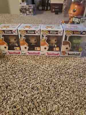 Funko Pop Lot of 4 - Freddy Funko/Danny Zuko/Marty McFly Plutonium