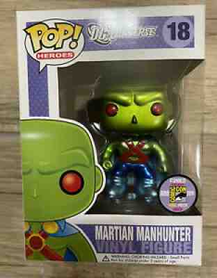 ð??½FUNKO POP MARTIAN MANHUNTER METALLIC #18 SDCC 2011 LIMITED To 480 VAULTED RARE