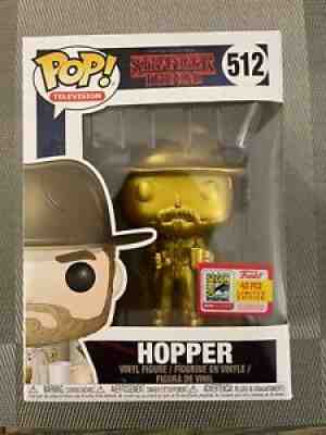 Stranger Things Funko Pop! Hopper #512 (Gold) SDCC 1/40 Excl. IN HAND