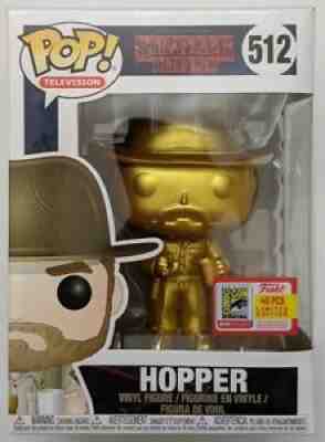 2018 SDCC Fundays Funko Pop Stranger Things .. GOLD HOPPER .. LE 40 .. Genuine