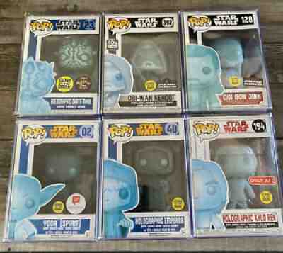 Funko Pop! STAR WARS Holographic Darth Maul ,OBi Wan , Emp Palp,Kylo & Yoda GITD