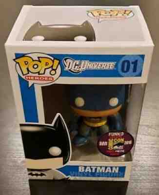 Rare Funko Pop 2010 SDCC 01 Batman Blue DC Universe San Diego Comic Con /480 LE