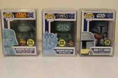 funko pop star wars Holographic Darth Maul SDCC GITD Bundle!