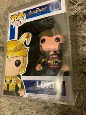 ULTRA RARE FUNKO POP SDCC 16 AVENGERS LOKI !! VERY LIMITED WITH HARD CASE