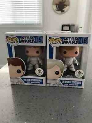 Star Wars Funko Pop ECCC 2011 Han Solo And Luke Skywalker (Stormtrooper) + Stack