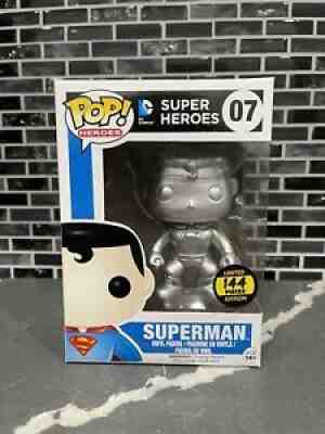 FUNKO POP! SUPERMAN SILVER #07 2015 HOT TOPIC LIMITED EDITION TO 144 SUPER RARE