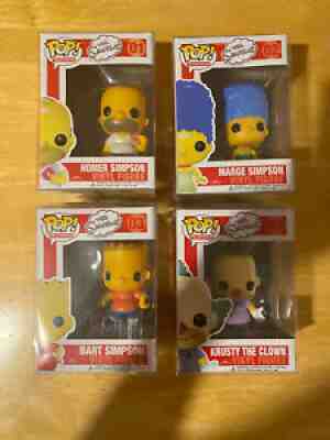 Funko POP! Homer #01 Marge #02 Bart #03 Krusty #04 The Simpsons Vaulted