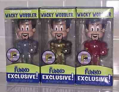 FREDDY FUNKO STARK IRON MAN RED GOLD GREY SDCC 2009 WACKY WOBBLER SET 48 MADE!