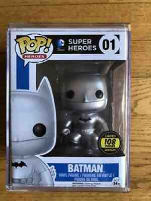 Funko Pop! DC Heroes Silver Batman 01, Hot Topic Employee Exclusive LE 108, Rare