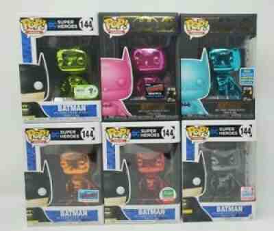 Funko Pop Batman Lot of 6 - Chrome Green ECCC 1500 - Pink Chrome SDCC 1500 Rare