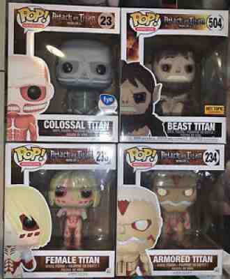 Armored Titan Female Titan Colossal Titan Beast Titan Funko Pop Lot Attack AoT