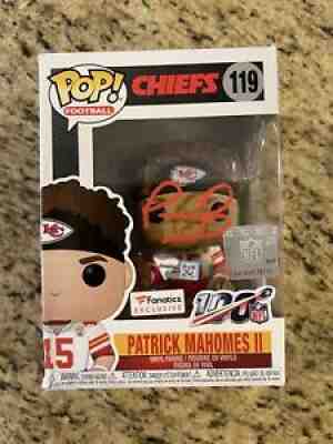 Funko Pop! Patrick Mahomes Chiefs #119 NFL Fanatics Exclusive Signed Auto 78/100