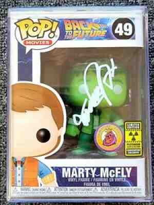 FUNKO POP! MARTY MCFLY PLUTONIUM GITD PLASTIC EMPIRE LIMITED TO 200 SIGNED JSA