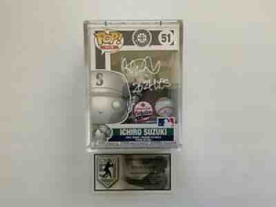 SILVER Ichiro Autographed Funko Pop Figure with COA 51 Pieces Made COA Mariners