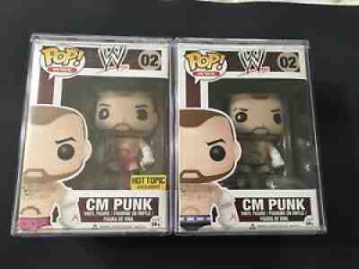 Funko Pop CM Punk (Pink) And (Black) #02 WWE Vaulted Exclusive New RARE