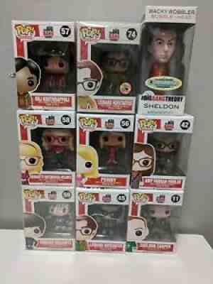 Funko Pop Big Bang Theory Rare Set Sheldon Penny Leonard Amy Howard Raj + SDCC