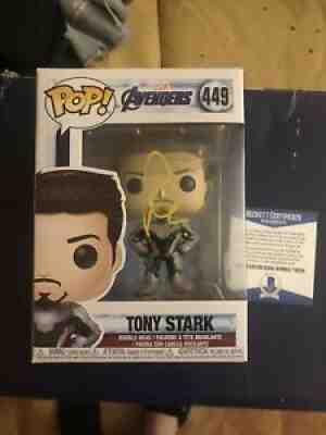 robert downey jr signed funko pop beckett coa tony stark iron man marvel