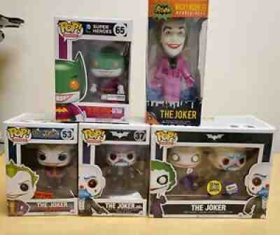 Lot of 5 Funko Pop Joker/Bank Robber Glow In The Dark 2 pack 480 #37 #53 #65