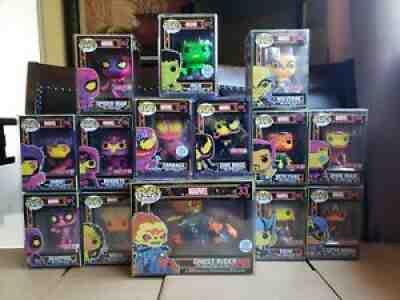 Funko Pop Black Light Marvel Set with Exclusives