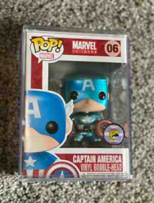 Funko POP! Captain America #06 SDCC 2011 (Metallic) MINT