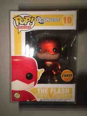 Funko POP! Heroes: DC Universe The Flash Metallic Chase Retired Original Box #10