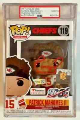 Encased PSA 9 Funko Pop Patrick Mahomes II Auto Signed White Jersey 90/100 MINT