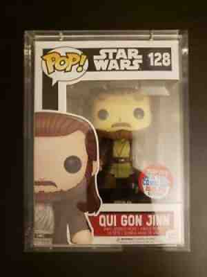 Funko Pop! Star Wars #128 Qui Gon Jinn Figure NYCC Exclusive LE 2000 Rare/ Grail