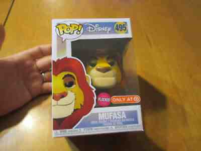 FUNKO POP DISNEY THE LION KING MUFASA # 495 FLOCKED TARGET READ AS PHOTOS