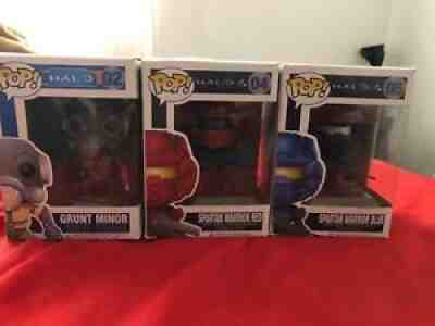 Funko pop Halo - #02 GRUNT MINOR Spartan Warrior Red Spartan Warrior Blue lot