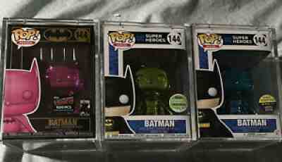 Funko Pop! BATMAN CHROME BLUE GREEN PINK SET DC SUPER HEROES NYCC SDCC ECCC