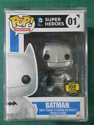 Funko POP DC Super Heroes Hot Topic Limited Ed. to 108 pcs Silver Batman #01