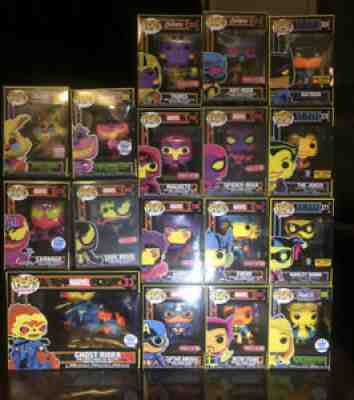 Blacklight Funko Pop! Venom, Carnage, White Rabbit, Ghost Rider, SpiderMan, More