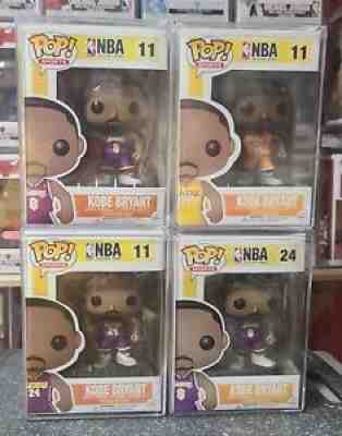 Funko Pop Kobe Bryant #8 and #24 Lot Of Four in MINT CONDITION in HARD CASES