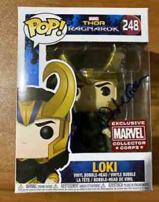 Tom Hiddleston Signed Collector Corps Thor Ragnarok Loki 248 Funko - JSA XX13671