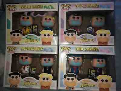 Funko Pop Fred And Barney Flintstones 2 Pack Set Of 4 Full Lot