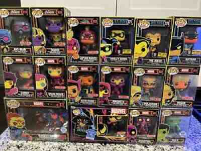 Funko POP! Marvel/DC Blacklight. Hulk, Ghost Rider, Venom. Lot of 16, $775 Value