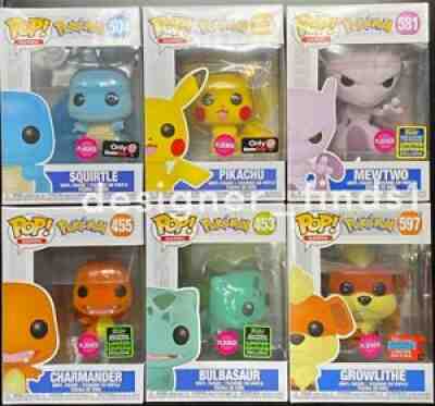 Funko POP! Pokemon FLOCKED GameStop & Comic Con Exclusive SET of 6 ECCC SDCC