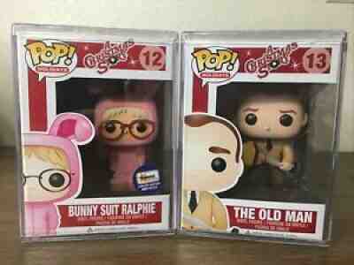 Funko Christmas Story Flocked Ralphie and Old Man- Rare, Vaulted Mint Newr Mint