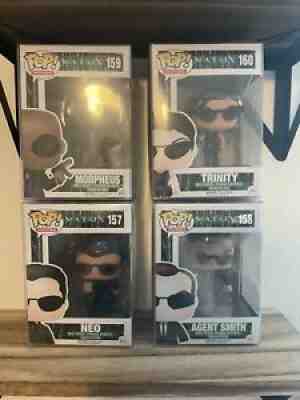 Funko Pop THE MATRIX Set (#157, 158, 159, 160) - Vaulted, Mint, with Protectors!