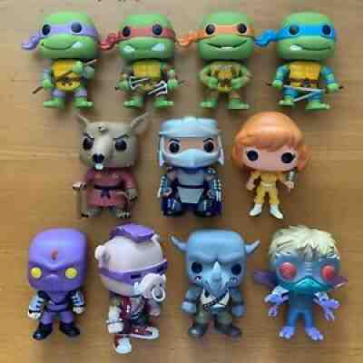 Teenage Mutant Ninja Turtles TMNT Funko Pop Lot 11pc Set OOB Rocksteady Bebop