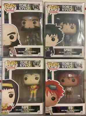 Funko Pop Cowboy Bebop Set - 145-148 - Jet - Spike - Faye - Ed. All Vaulted/Rare