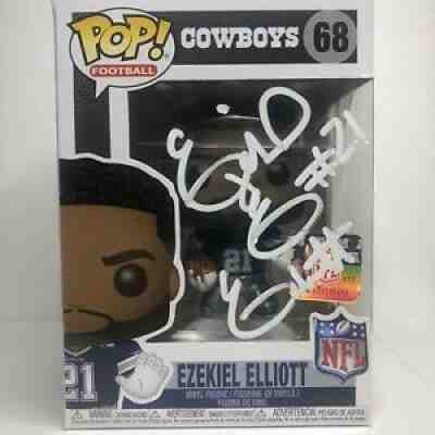 Ezekiel Elliott Signed Funko Pop 68 Fanatics NFL Dallas Cowboys