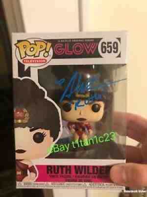 ALISON BRIE SIGNED RUTH WILDER FUNKO POP 659 GLOW AND BETTY GILPIN BAS COA