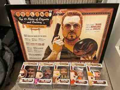 Big Lebowski Funko Pop set Guillaume Morellec 18x24 Mondo Lot The Dude Rare !