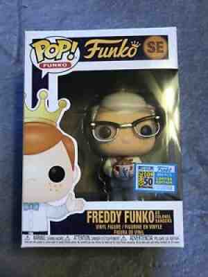 Freddy Funko POP Colonel Sanders KFC 2019 SDCC LE450 AUTHENTIC W/ Hard Stack