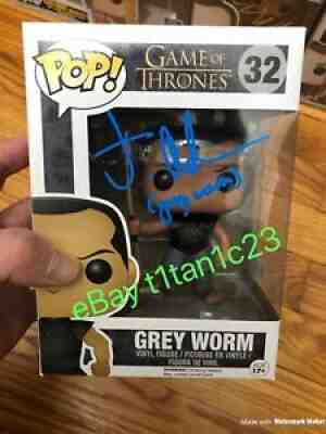 JACOB ANDERSON SIGNED GREY WORM FUNKO POP 32 BECKETT COA AUTO RARE LOOK GOT